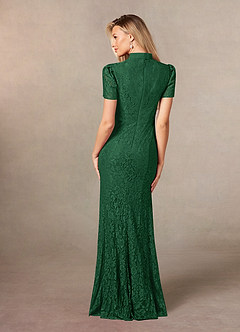 Azazie Carleannia Mother of the Bride Dresses Dark Green Mermaid Lace Chiffon Dress image4