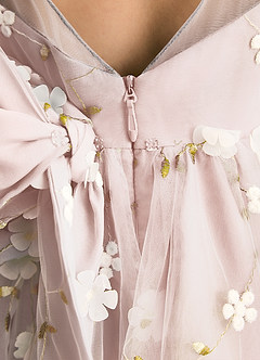 Azazie Elowen Flower Girl Dresses Blushing Pink A-Line Sweetheart Neckline Lace Dress image7