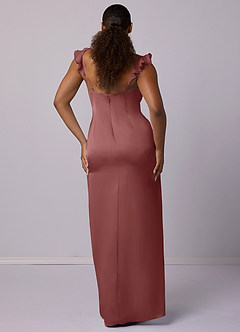 Barbie ♥ Azazie Final Sale Amethyst Sheath Stretch Satin Dress image7