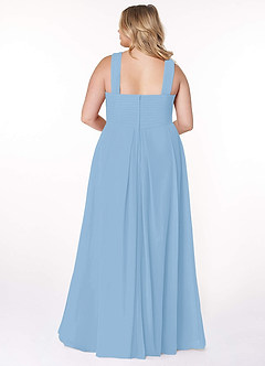 Azazie Kaleigh Bridesmaid Dresses Powder Blue A-Line Pleated Chiffon Dress image8