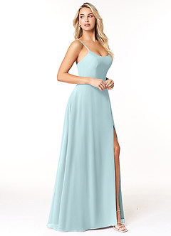 Azazie Moira Bridesmaid Dresses Mist A-Line Scoop Chiffon Dress image4