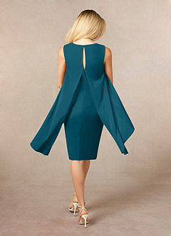 Azazie Viviana Mother of the Bride Dresses Ink Blue A-Line Sequins Mesh Dress image2