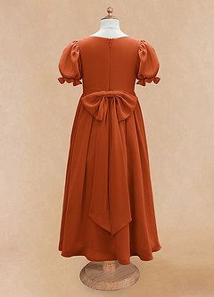 Azazie Joss Flower Girl Dresses Paprika A-Line with Sleeves Chiffon Dress image6