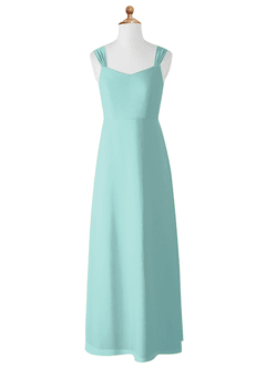 Azazie Denice Junior Aqua A-Line Chiffon Dress image8
