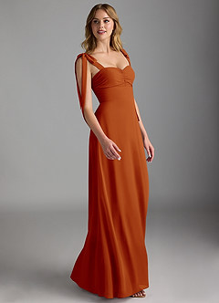 Azazie Lizet Bridesmaid Dresses Paprika A-Line Sweetheart Neckline Chiffon Dress image3