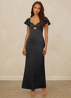 Christian Siriano Bridal for Azazie 1005 Bridesmaid Dresses Black Sheath Sweetheart Neckline Stretch Satin Dress image4