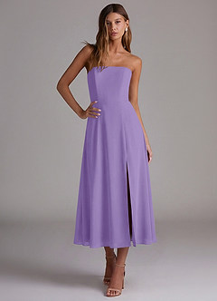 Azazie Wren Bridesmaid Dresses Tahiti A-Line Strapless Chiffon Dress image4