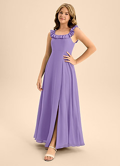 Azazie Callie Junior Tahiti A-Line Ruched Chiffon Dress image2
