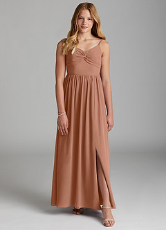 Azazie Zeya Junior Bronzer A-Line Chiffon Dress image1