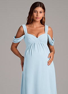 Azazie Rhea Probar vestidos en casa Vestido de Corte En A Plisado Hasta el suelo Gasa image7