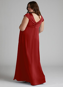 Azazie Allessia Maternity Bridesmaid Dresses A-Line Pleated Stretch Satin Floor-Length Dress image9