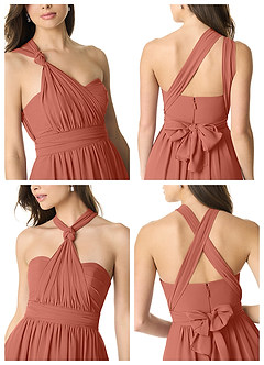 Azazie Olani Bridesmaid Dresses Clay A-Line Off the Shoulder Chiffon Convertible Dress image7