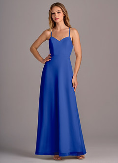 Azazie Mei Bridesmaid Dresses Royal Blue A-Line Chiffon Dress image3