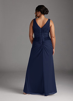 Azazie Winona Mother of the Bride Dresses Dark Navy Mermaid Sequins Mesh Dress image10