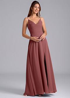 Azazie Sarella Bridesmaid Dresses Amethyst A-Line with Pockets Chiffon Dress image4