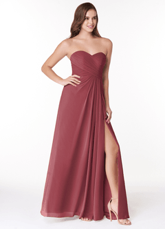 Azazie Arabella Allure Jurken voor bruidsmeisjes Converteerbaar Jurk van Chiffon met A-Lijn Sweetheart Halslijn Merlot image5