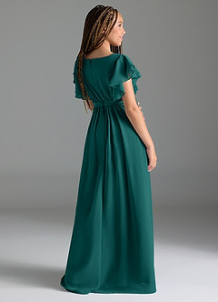 Azazie Daphne Junior Peacock A-Line Pleated Chiffon Dress image5