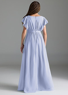 Azazie Daphne Junior A-Linie Plissee Chiffon Kleid Lavendel image2