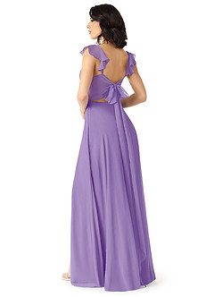 Azazie Everett Bridesmaid Dresses Tahiti A-Line V-neck Ruched Chiffon Dress image2