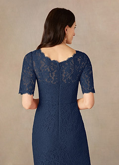 Azazie Lisa Mother of the Bride Dresses Dark Navy Mermaid Lace Dress image5