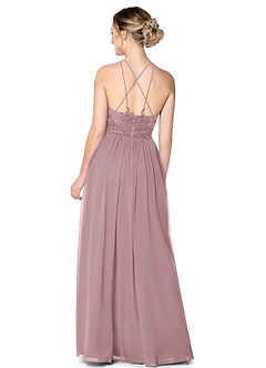 Azazie Ginger Allure Bridesmaid Dresses A-Line Lace Chiffon Floor-Length Dress image2