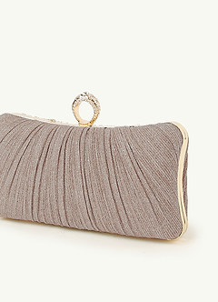 front Ruched Sparkling Clutch Bag