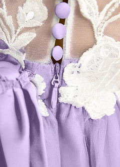 Azazie Sundae Blumenmädchenkleider Ballkleid Spitze Kleid Flieder image8