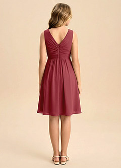 Azazie Skyla Junior Vestido de Granada de Gasa de Corte en A con Plisado image2