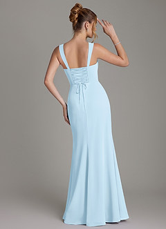 Azazie Agustina Bridesmaid Dresses Sky Blue Mermaid Corset Chiffon Dress image7