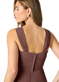 Azazie Kaitlynn Vestidos de damas de honor Vestido de Expresado de Gasa de Imperio Convertible con Fruncido image7