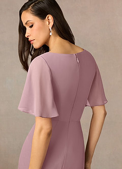Azazie Rain Mother of the Bride Dresses Dusty Rose Sheath Beaded Chiffon Dress image5