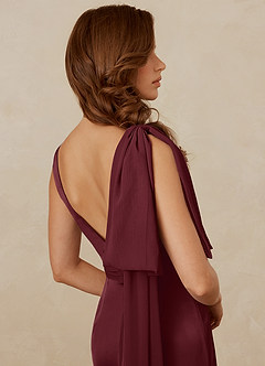 Christian Siriano Bridal for Azazie 1011 Bridesmaid Dresses Cabernet Mermaid Bow Stretch Satin Dress image10
