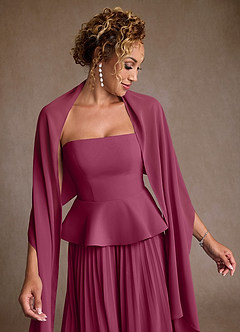 Azazie Josabeth vestidos de madre de la novia Vestido de Mora de Gasa de Corte en A con Plisado image7