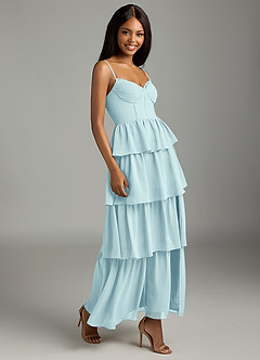 Azazie Kaiden Bridesmaid Dresses Sea Glass A-Line Sweetheart Neckline Chiffon Dress image3
