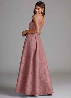 Azazie Amalie Brudtärnklänningar Klä av A-Linje i Blommig Utbrändhet Plisserad Dammig Ros image2