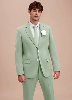 front Ethan Dusty Sage Refined Weave Suit Jacket
