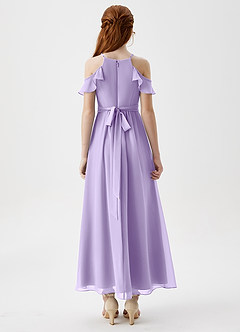 Azazie Chaya Junior Lilac A-Line Off the Shoulder Chiffon Dress image2