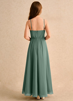 Azazie Twilight Dance Girls Formal Abiti da Ragazza di Fiori Abito A-Line in Chiffon Plissettato Eucalipto image2
