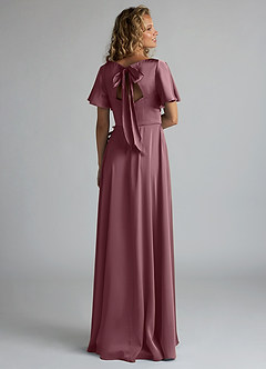 Azazie Kimber Bridesmaid Dresses Amethyst A-Line Ruched Stretch Satin Dress image2