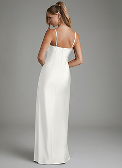Azazie Nova Bridesmaid Dresses White Sheath Strapless Stretch Satin Convertible Dress image8