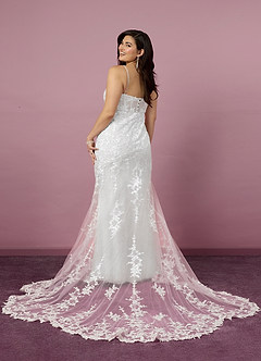 Barbie ♥ Azazie Wedding Dresses Diamond White Mermaid Sequins Tulle Dress image9