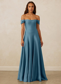 Christian Siriano Bridal for Azazie 1002 Bridesmaid Dresses Bermuda A-Line Off the Shoulder Stretch Satin Convertible Dress image2