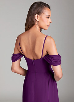 Azazie Amyra Vestidos de damas de honor Vestido de Uva de Gasa de Corte Recto Convertible con Vestidos sin tirantes image7