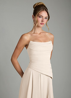 Azazie Gabriela Bridesmaid Dresses White Alabaster A-Line Corset Chiffon Dress image10