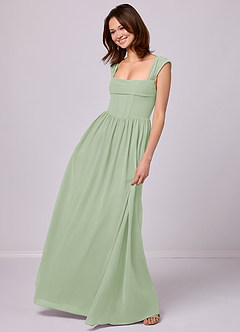 Barbie ♥ Azazie Bridesmaid Dresses A-Line Corset Chiffon Floor-Length Dress image2