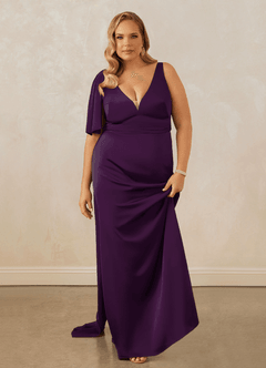 Christian Siriano Bridal for Azazie 1011 Brautjungfernkleider Meerjungfrau-Linie Schleifen Stretch-Satin Kleid Traube image16