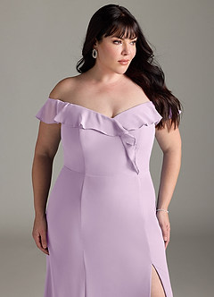 Azazie Sophie Bridesmaid Dresses Frosted Lilac A-Line Off the Shoulder Chiffon Convertible Dress image11