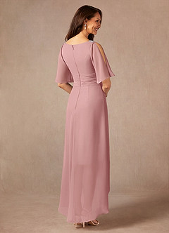 Azazie Pascual Mother of the Bride Dresses Dusty Rose A-Line Pleated Chiffon Dress image2
