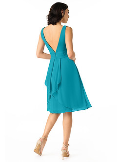 Azazie Kyla Vendita Finale Abito A-Line in Chiffon Plissettato Giada image2