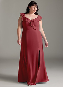 Azazie Sophie Bridesmaid Dresses Pomegranate A-Line Off the Shoulder Chiffon Convertible Dress image9